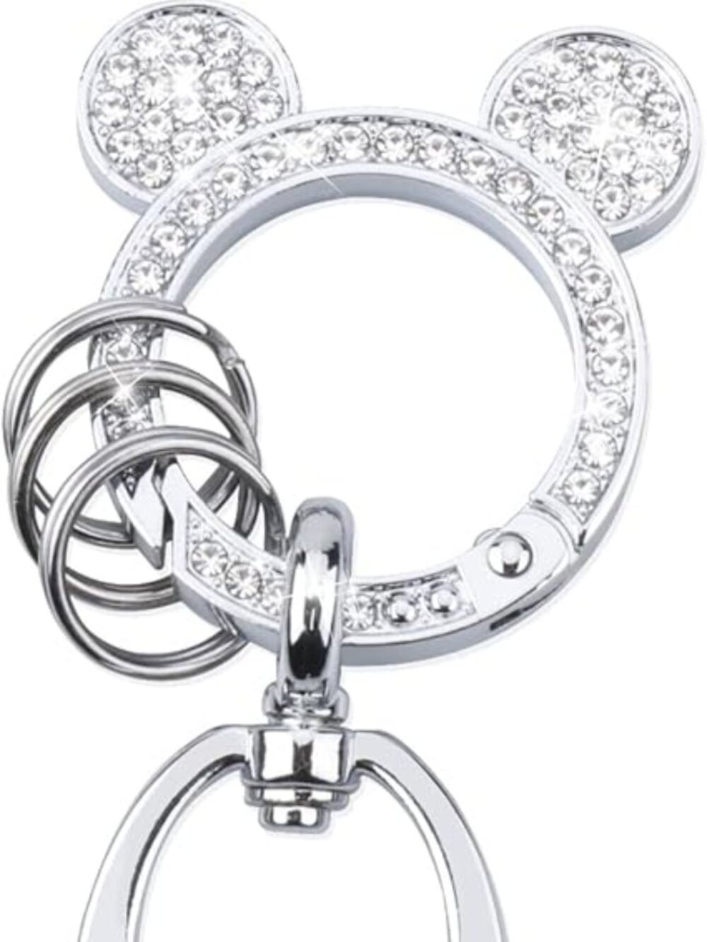 Crystal Rhinestone Mickey Head Keychain Lots of Bling